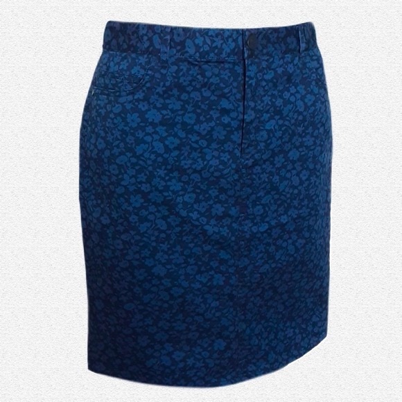 SPORTSCRAFT Flower Print Cotton Blue Skirt. Casual, Street Wear NWOT - Picture 2 of 8